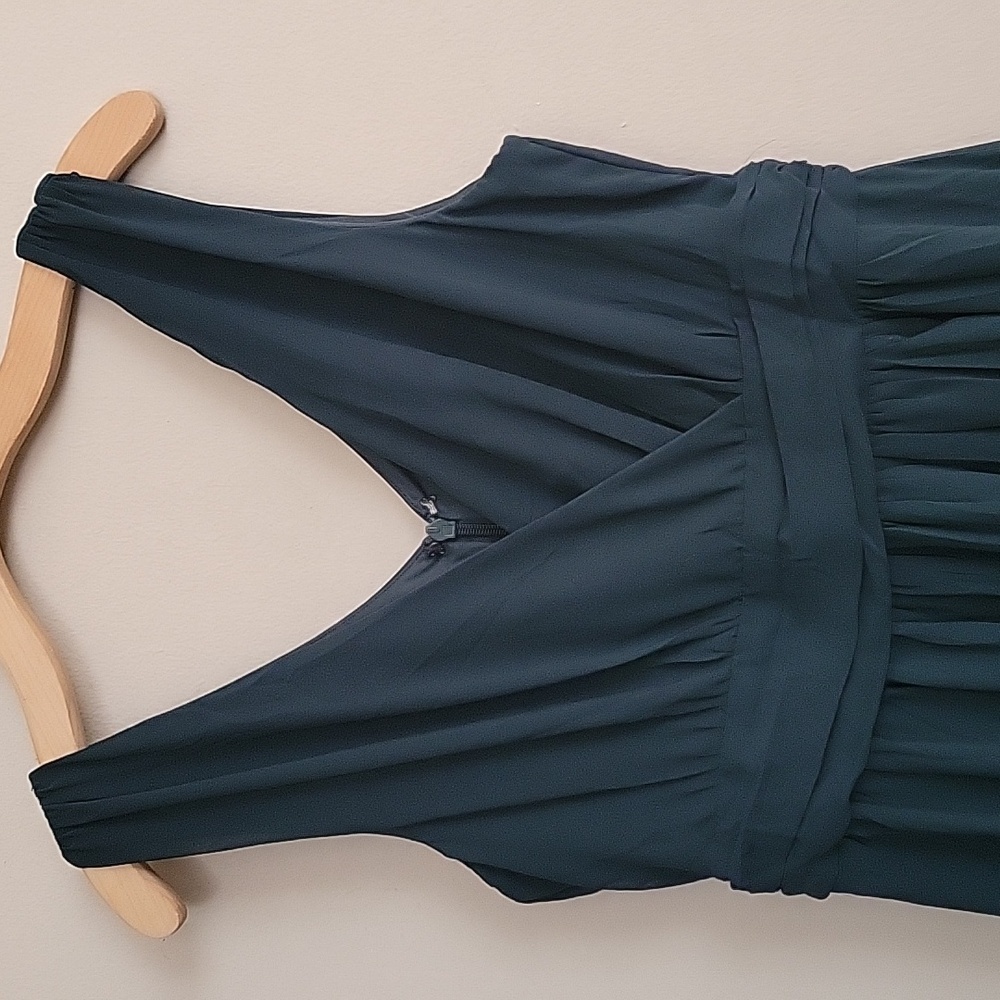 Lulus NWT Thoughts of Hue Emerald Green Surplice Maxi Dress Size L - Picture 6 of 8